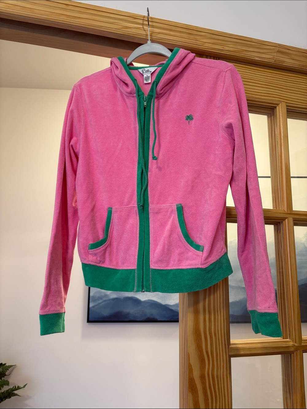 Lilly Pulitzer Pink and Green Zip-Up Hoodie